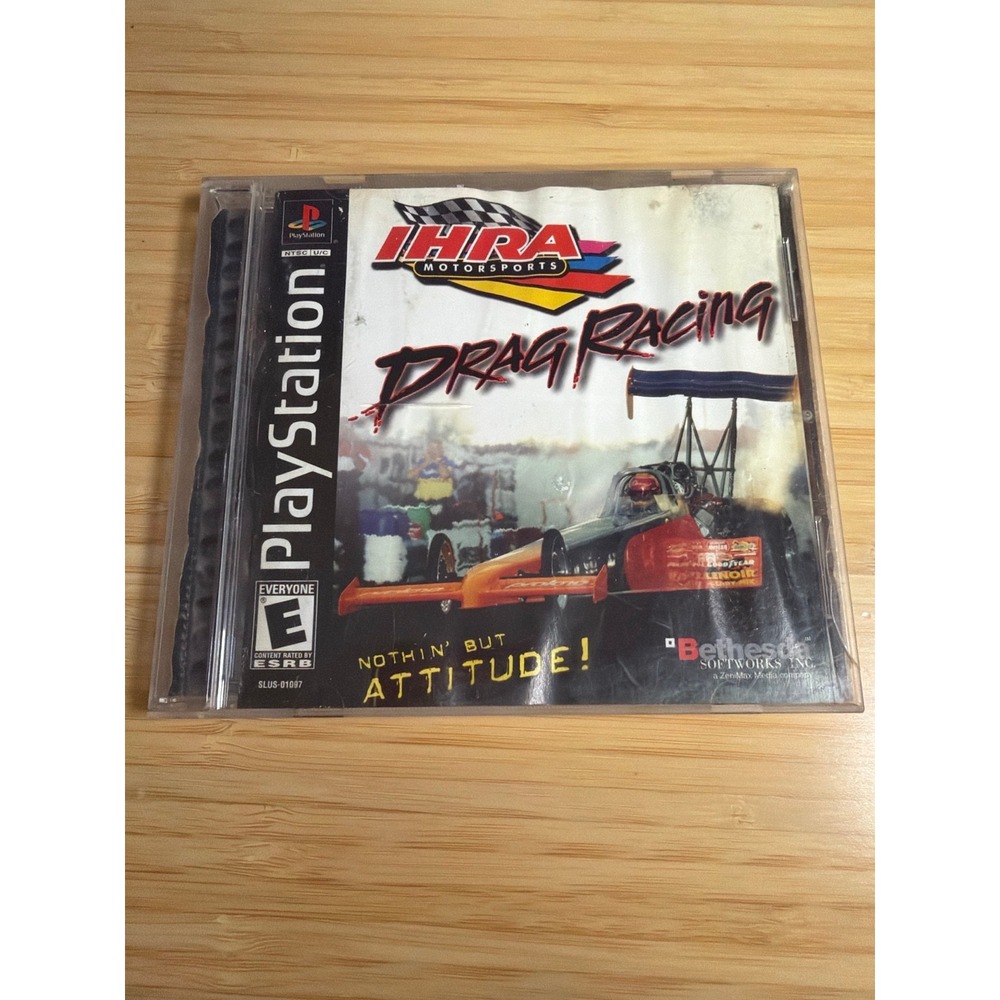 IHRA Drag Racing PS1 PlayStation Complete Untested Water Damaged Manual